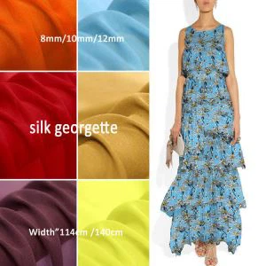 Tuag xim nyob rau hauv Silk Georgette