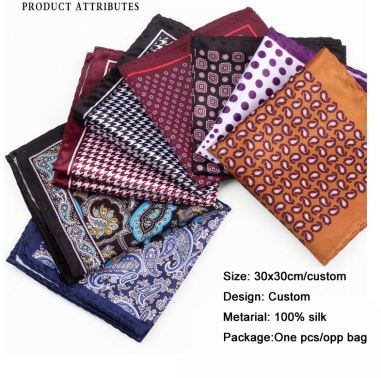 Customizable INS Style Print Suit Pocket Towel Me Handkerchief