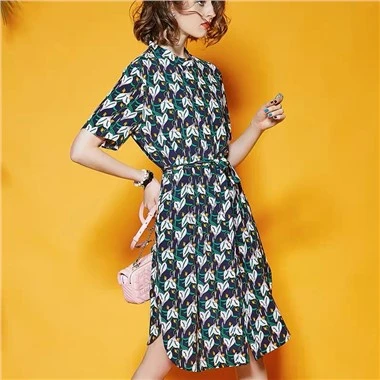 Custom Elegant 100% Mulberry Silk Dress Rau Poj Niam