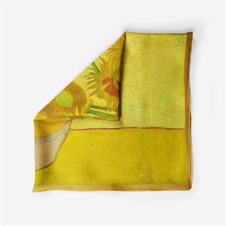 Van Gogh Oil Painting Sunflower Scarf 53 Small Square Scarf